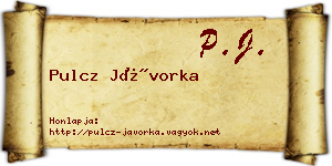 Pulcz Jávorka névjegykártya